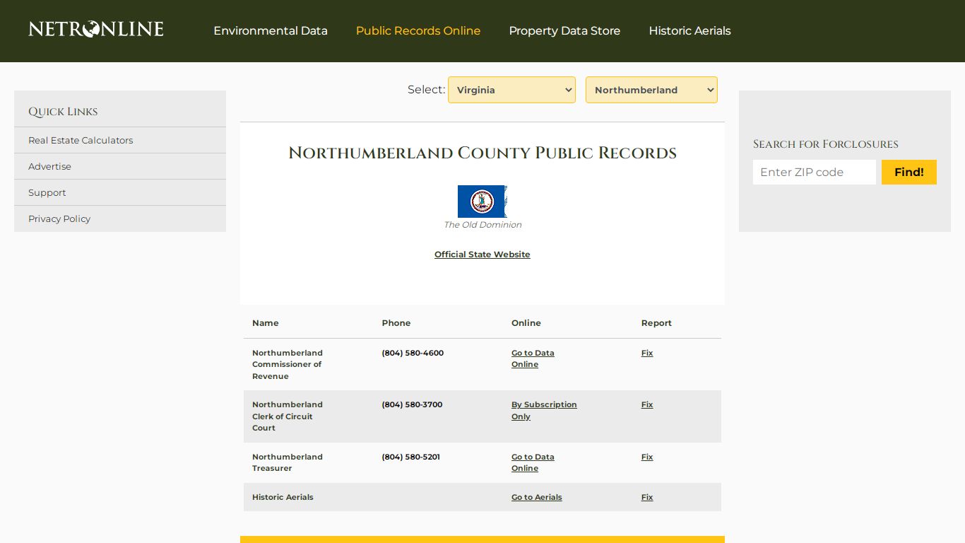 Northumberland County Public Records - NETROnline.com